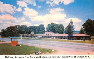 Deep Well Motel & Restaurant Owego, New York Postcard