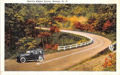 Devil's Elbow Curve Owego, New York Postcard