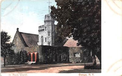 St Paul's Church Owego, New York Postcard