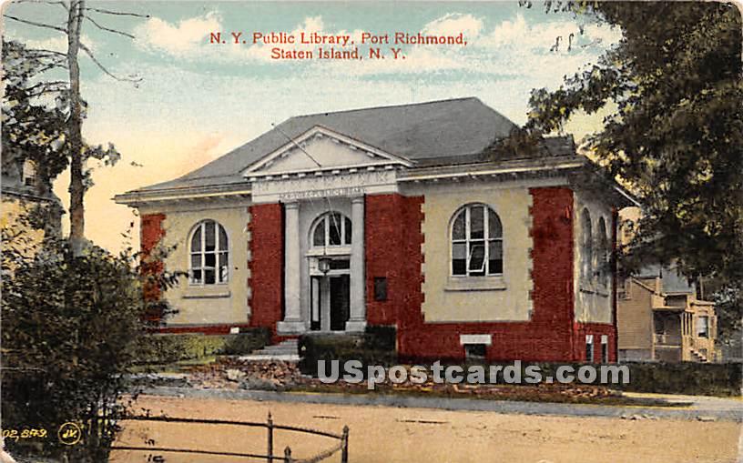 NY Public Library - Port Richmond, New York NY Postcard