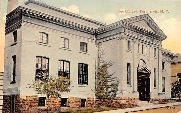Free Library Port Jervis, New York Postcard