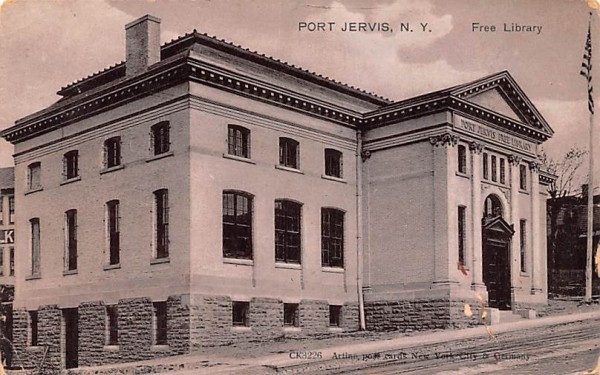 Free Library Port Jervis, New York Postcard