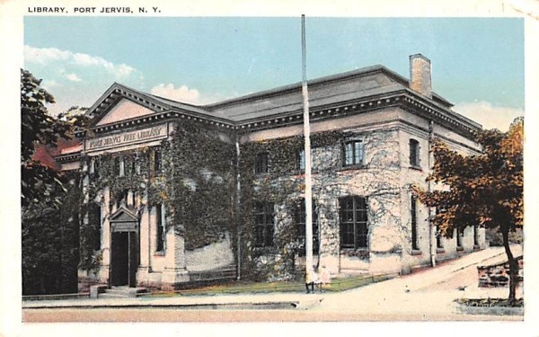 Library Port Jervis, New York Postcard