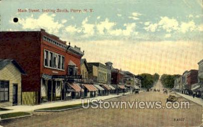 Main Street - Perry, New York NY Postcard