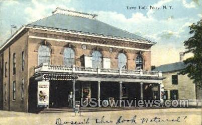 Town Hall - Perry, New York NY Postcard