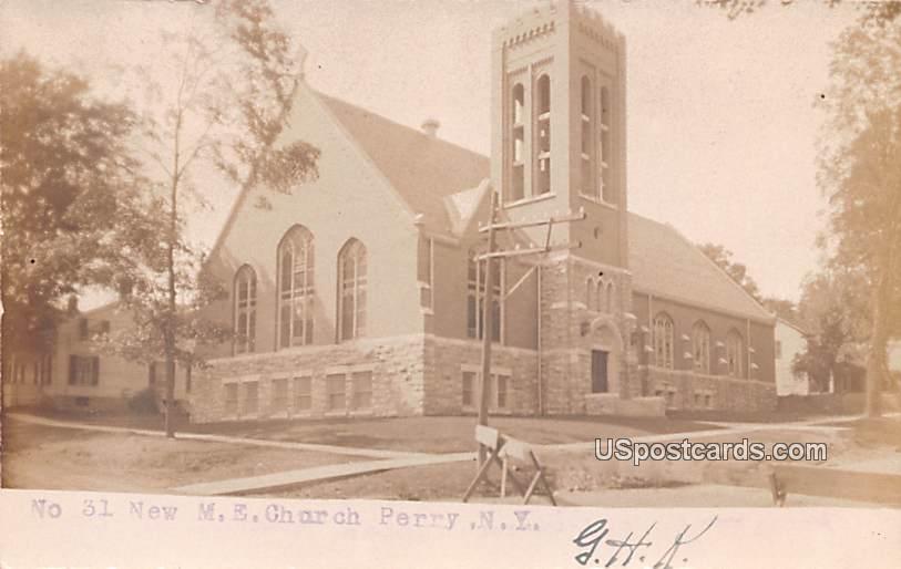 New ME Church - Perry, New York NY Postcard