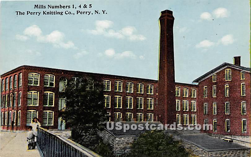 Mills Numbers 1, 4 & 5, Perry Knitting Co - New York NY Postcard
