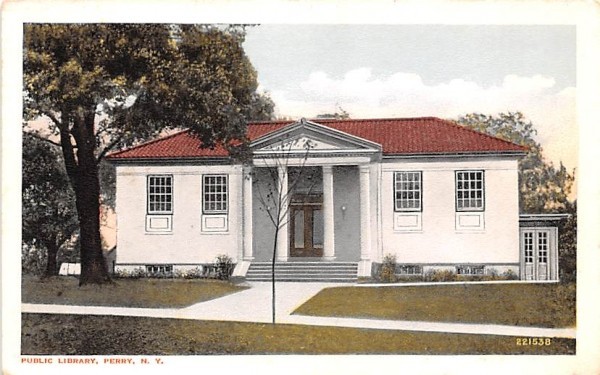 Public Library Perry, New York Postcard