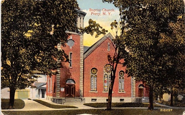 Baptist Church Perry, New York Postcard
