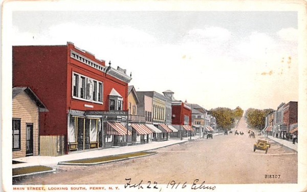 Main Street Perry, New York Postcard