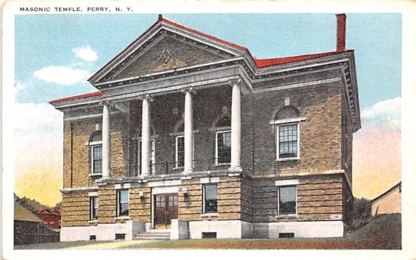 Masonic Temple Perry, New York Postcard