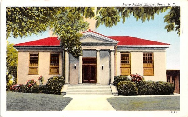 Perry Public Library New York Postcard