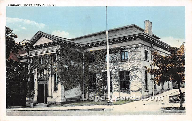 Library - Port Jervis, New York NY Postcard