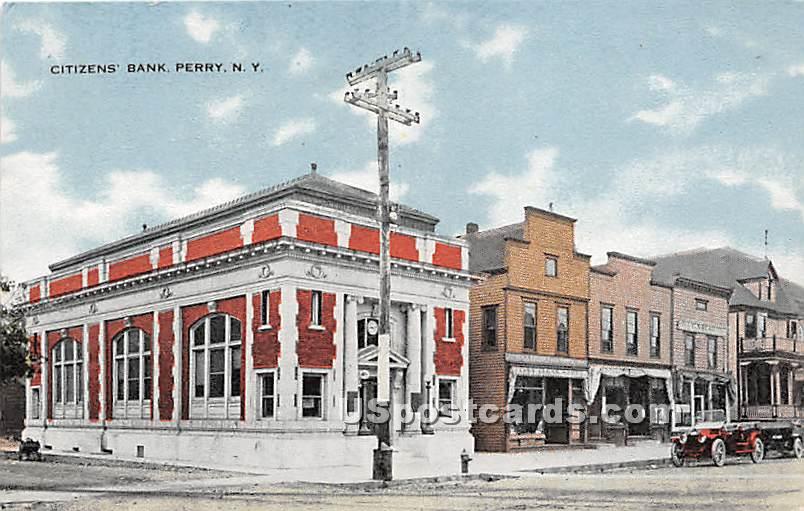 Citizen's Bank - Perry, New York NY Postcard