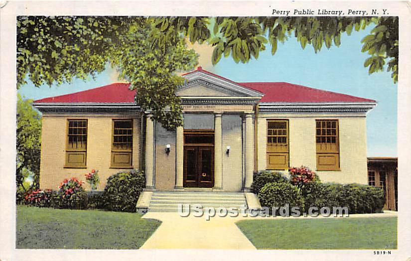 Perry Public Library - New York NY Postcard
