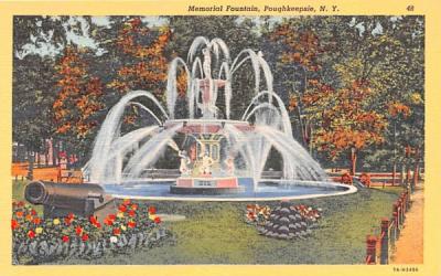 Memorial Fountain Poughkeepsie, New York Postcard