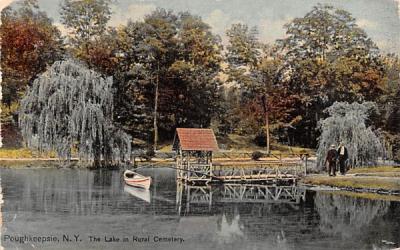 Lake in Rural Cemetery Poughkeepsie, New York Postcard