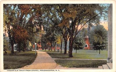 Vassar Elm Walk from Chapel Poughkeepsie, New York Postcard