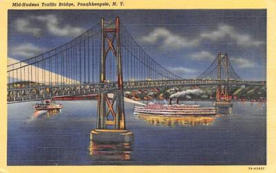 Mid Hudson Traffic Bridge Poughkeepsie, New York Postcard