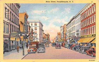 Main Street Poughkeepsie, New York Postcard