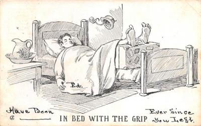 Bed with the Grip Port Jervis, New York Postcard