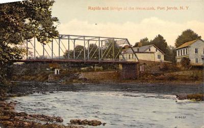 Rapids & Bridge of the Neversink Port Jervis, New York Postcard