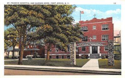 St Francis Hospital & Nurses Home Port Jervis, New York Postcard