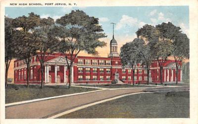 New High School Port Jervis, New York Postcard