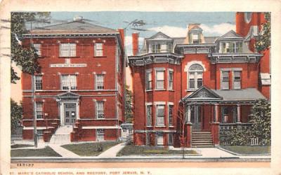 St Mary's Catholic School & Rectory Port Jervis, New York Postcard