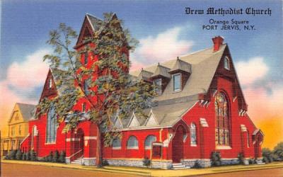 Drew Methodist Church Port Jervis, New York Postcard