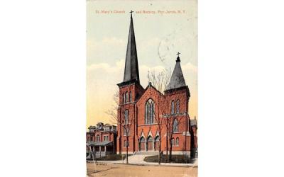 St Mary's Church & Rectory Port Jervis, New York Postcard