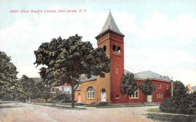 First Baptist Church Port Jervis, New York Postcard