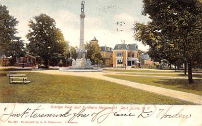 Orange Park & Soldier's Monument Port Jervis, New York Postcard