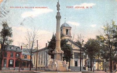 Soldier's & Sailor's Monument Port Jervis, New York Postcard