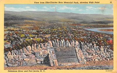 View from Elks Charles Brox Memorial Park Port Jervis, New York Postcard