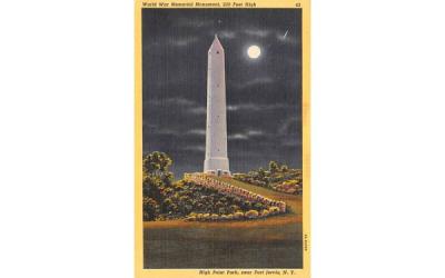 World War Memorial Monument Port Jervis, New York Postcard