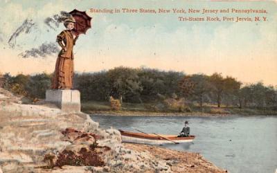 Standing in Tree States Port Jervis, New York Postcard