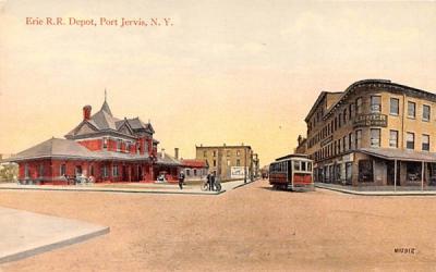Erie RR Depot Port Jervis, New York Postcard