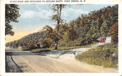 State Road & Entrance to Skyline Drive Port Jervis, New York Postcard