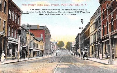 Pike Street from Ball Street Port Jervis, New York Postcard