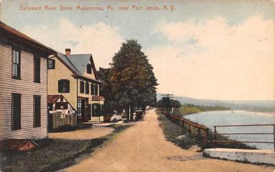 Delaware River Drive Port Jervis, New York Postcard