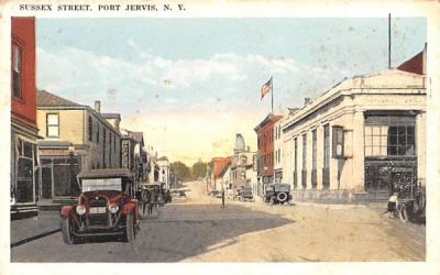 Sussex Street Port Jervis, New York Postcard