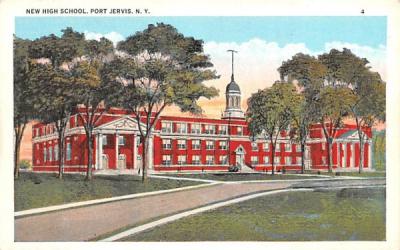 New High School Port Jervis, New York Postcard