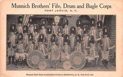 Munnich Brothers' Fife, Drum & Bugle Corps Port Jervis, New York Postcard