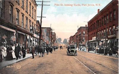 Pike Street Looking North Port Jervis, New York Postcard