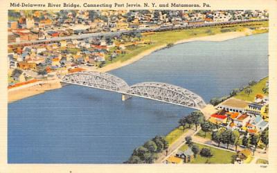 Mid Delaware River Bridge Port Jervis, New York Postcard