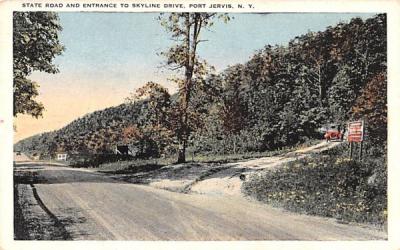 State Road and Entrance to Skyline Drive Port Jervis, New York Postcard