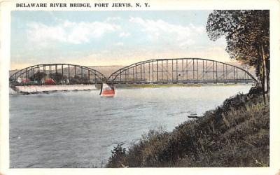 Delaware River Bridge Port Jervis, New York Postcard