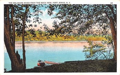 Delaware River from Rock View Port Jervis, New York Postcard