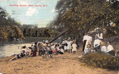 Bathing Beach Port Jervis, New York Postcard